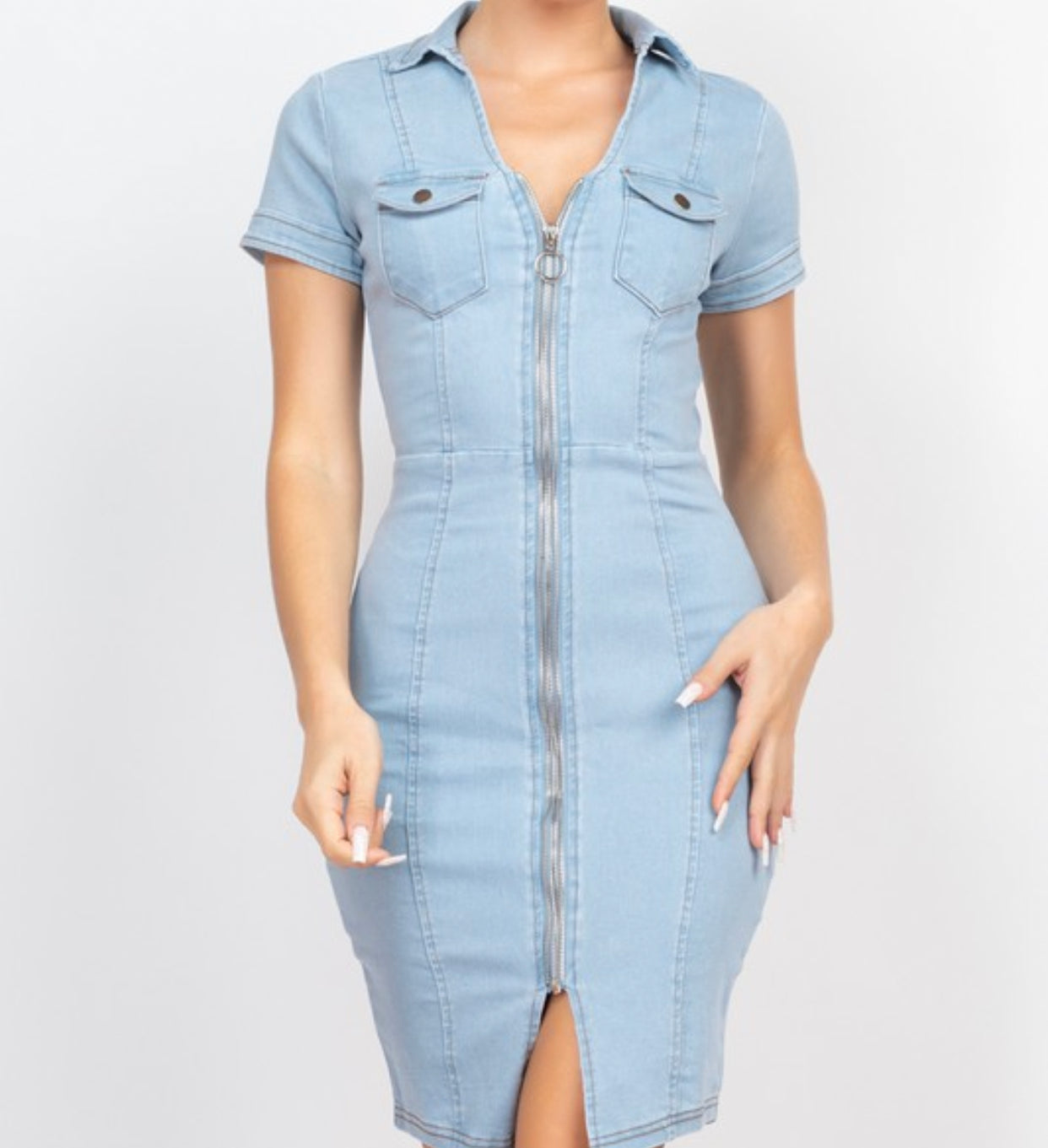 Denim Zip Dress